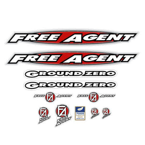 1996 Free Agent - GROUND ZERO - decal set for black frame | BMX ...