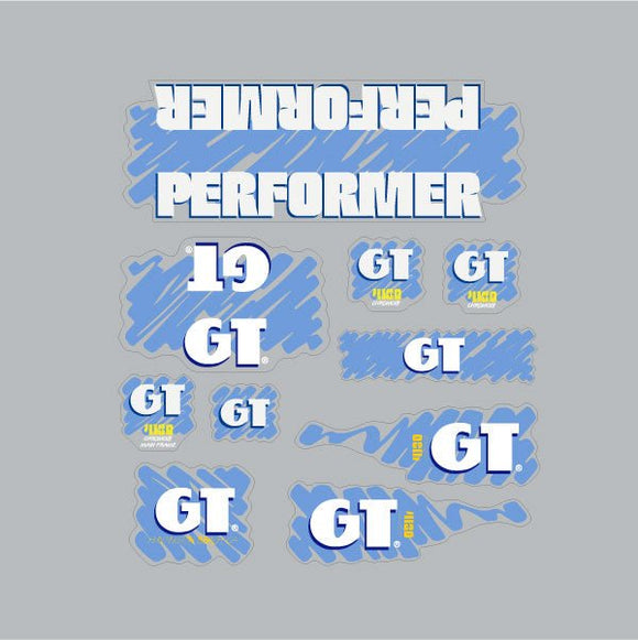 1988 GT BMX - Performer decal set for Pink frame - on Clear | BMX