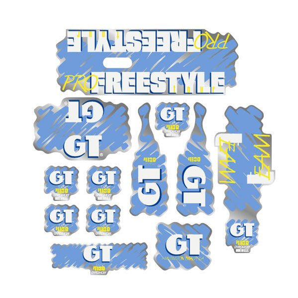 1988 GT BMX - PRO Freestyle Tour TEAM decal set for Pink frame