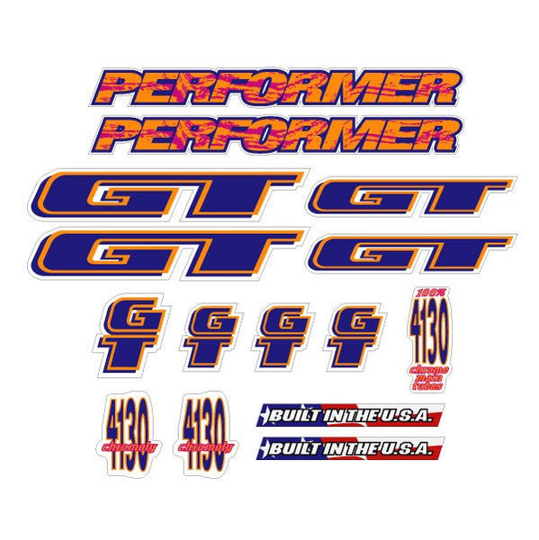 1994 GT BMX - Performer decal set - for Blue frame | BMX Products USA