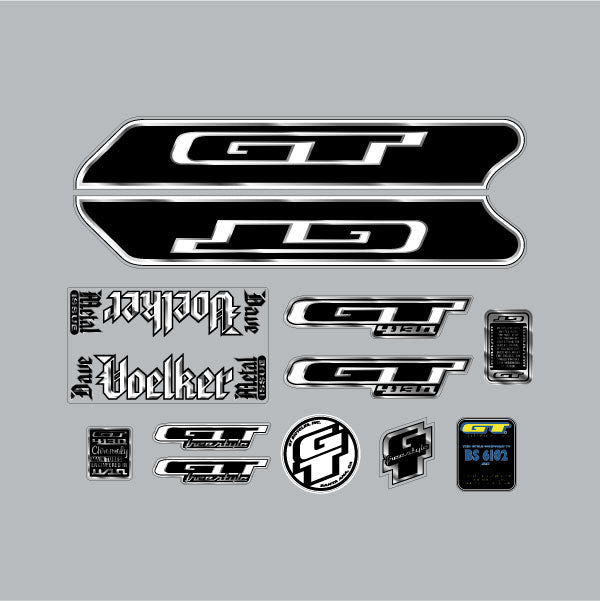 2001 GT BMX - Dave Voelker Metal Issue decal set - for blue frame