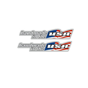 GT BMX - 90's "HANDMADE IN THE USA" FLAG chainstay decals -chrome