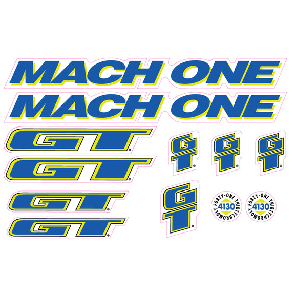 1992 GT BMX - Mach One - Clear - decal set | BMX Products USA
