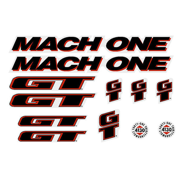 GT 1992 Mach One for yellow frame decal set BMX Products USA