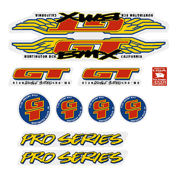 1993 GT BMX - Pro Series - Clear decal set