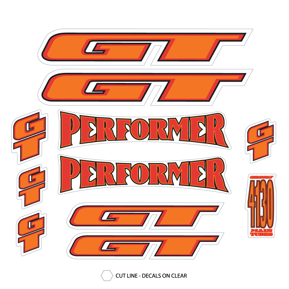 1995 GT BMX - Performer - for blue frame - decal set | BMX