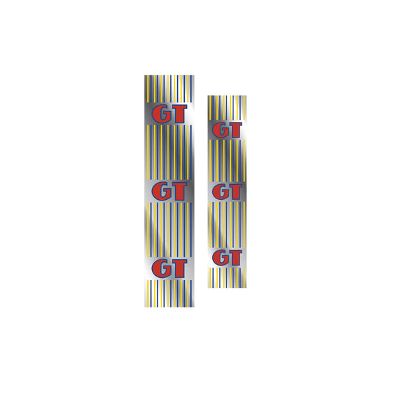 GT BMX - RETRO LOGO - SuperLace BMX hub decals - chrome