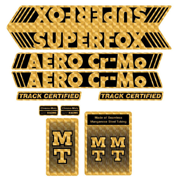 MT Racing - SUPERFOX Aero Cr-Mo Gold on PRISM decal set | BMX Products USA