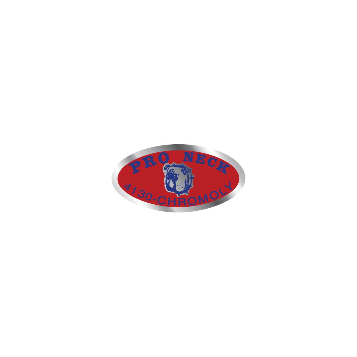 Pro Neck - National Pro - small oval decal - chrome | BMX Products USA