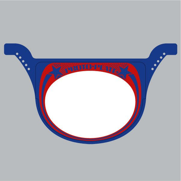 Neal Proto race plate - BLUE with Red - Bmx Products AU
