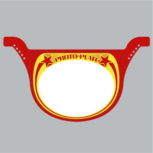 Neal Proto race plate - RED with Yellow - Bmx Products AU