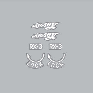 Odyssey - RX3 White on clear Lever decals