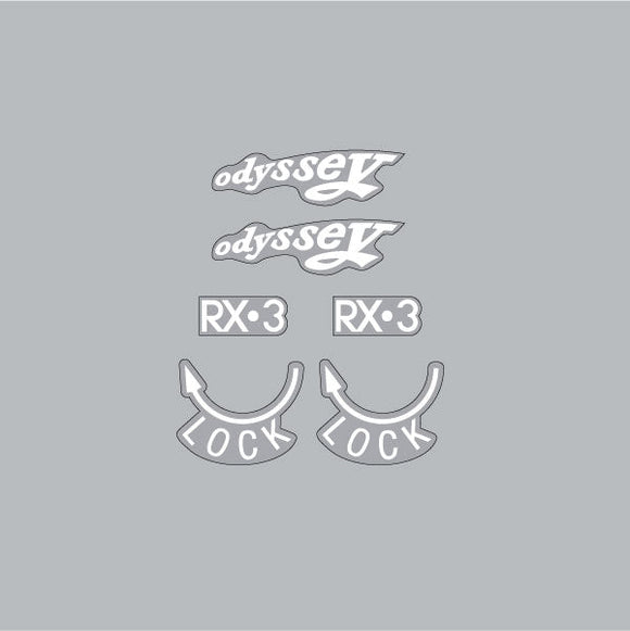 Odyssey - RX3 White on clear Lever decals