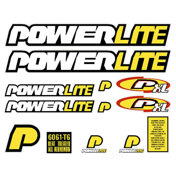 1997 Powerlite - XL decal set for polished frame