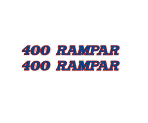 Rampar - 400 R10 blue on white fork decals