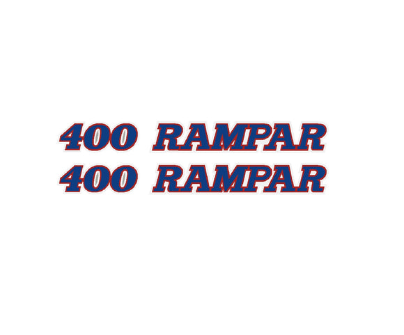 Rampar - 400 R10 blue on white fork decals