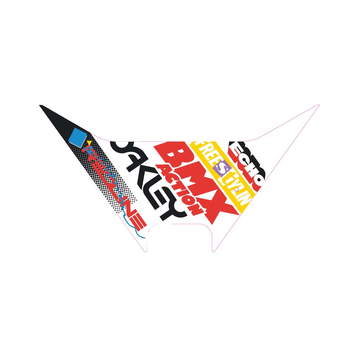 1986 REDLINE - Forklifter plate decal - Red / Blue | BMX Products USA
