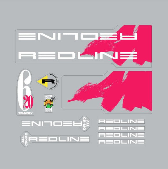 Redline - 1991 - 620 - Decal set for Black & Neon Pink frame