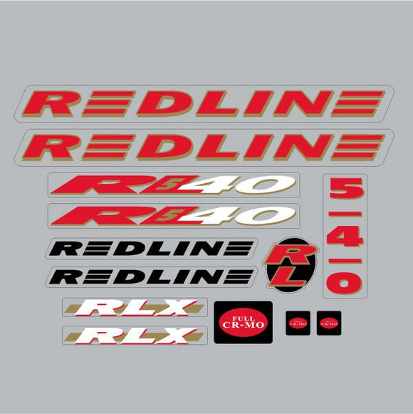 Redline - 1993 - RL540 for chrome frame - Decal set