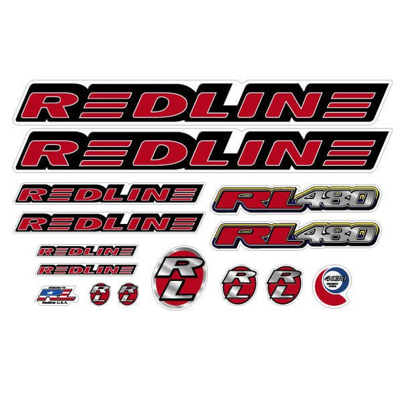 Redline - 1997 - RL480 for chrome frame - Decal set