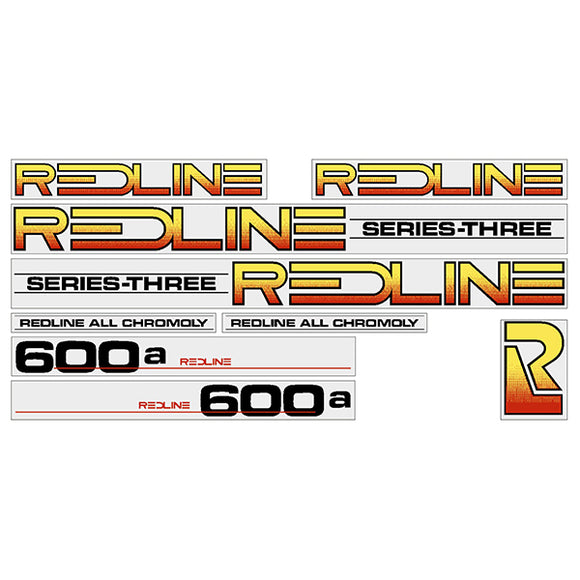 1984 Redline 600a Series-Three (BLACK) decal set