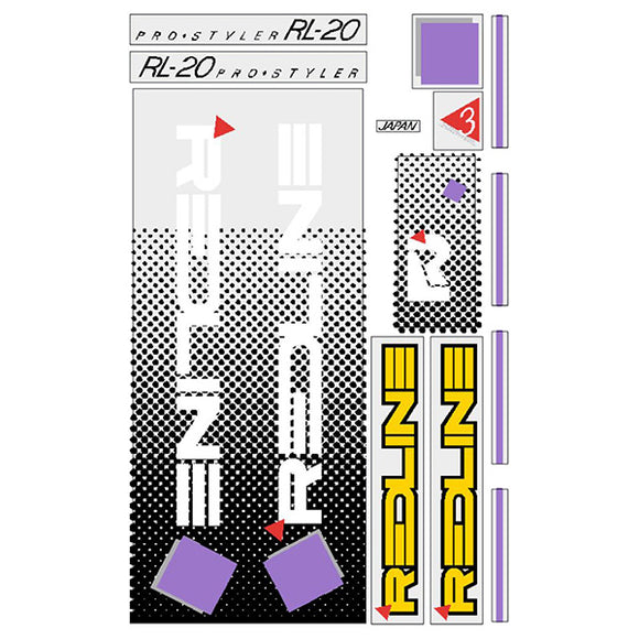 1985 Redline - RL20 for Hazard Yellow frame Decal set