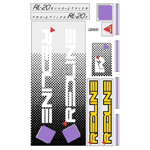 1985 Redline - RL-20II for Hazard Yellow frame Decal set