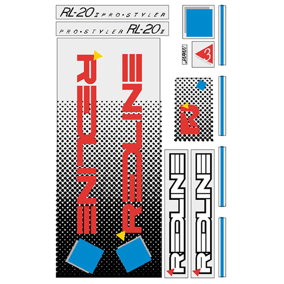 1985 Redline - RL-20II for White frame Decal set