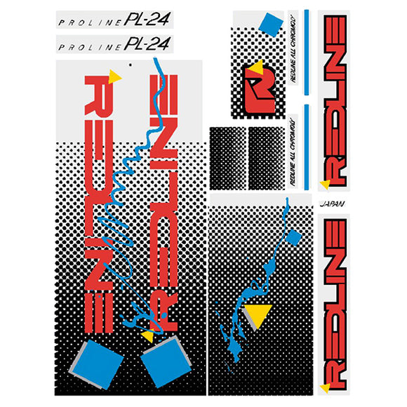 1986 Redline - PL-24 for chrome frame Decal set