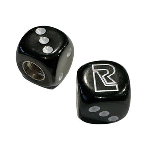 Redline BMX Dice Tire Valve Caps (Pair) - Black