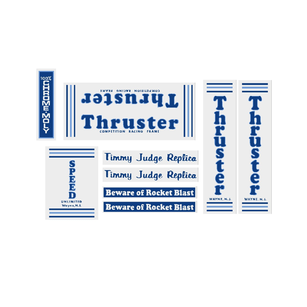 Thruster - Timmy Judge Replica - decal set - blue on clear | BMX ...