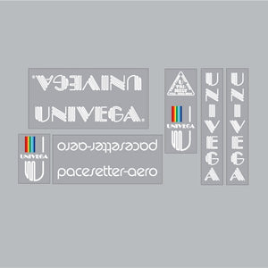Univega - Pacesetter Aero White on clear decal set