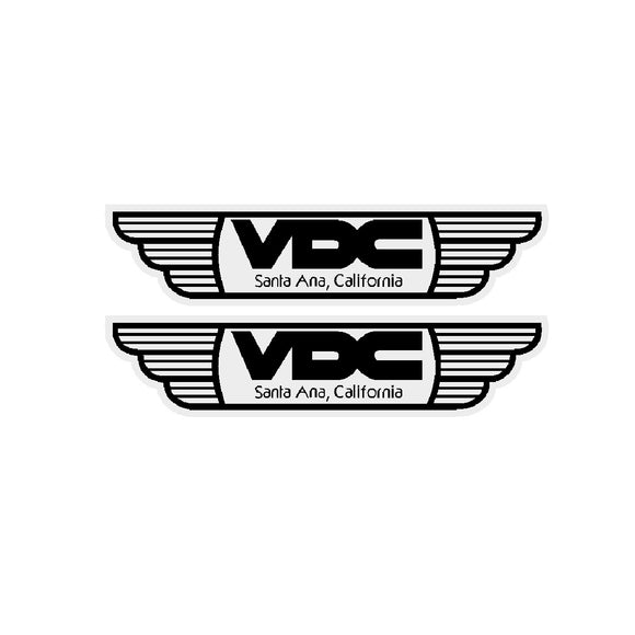 VDC fork decals- black on clear