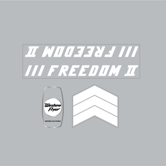 Western Flyer - Freedom II decal set on clear