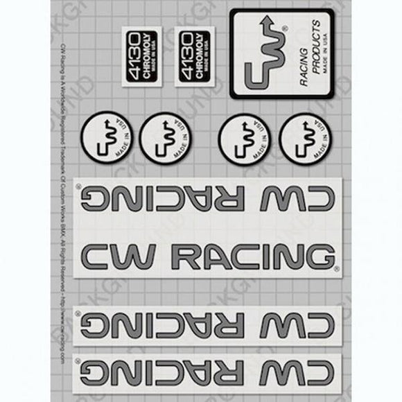 Cw - Zx Series 82/84 Grey Over Chrome Decal Set Old School Bmx Decal-Set