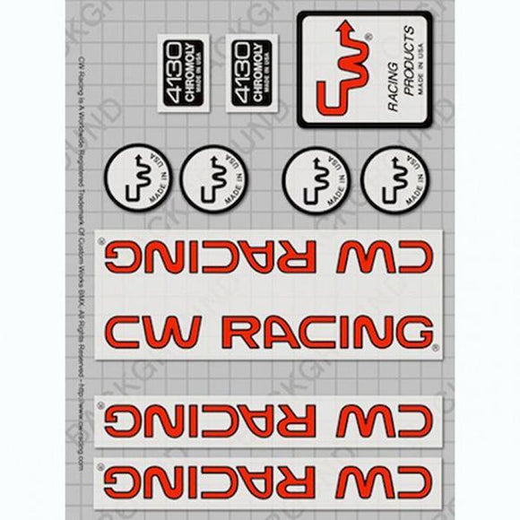 Cw - Zx Series 82/84 Red Over Chrome Decal Set Old School Bmx Decal-Set