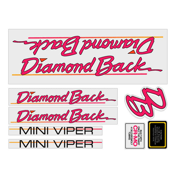 1986 Diamond Back - Mini Viper - for chrome frame decal set