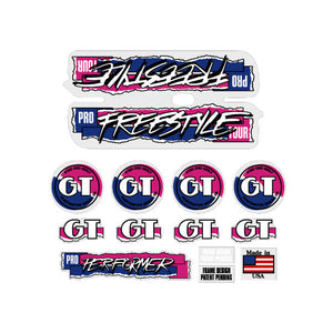 1987 GT BMX - PRO Freestyle Tour - on Clear decal set