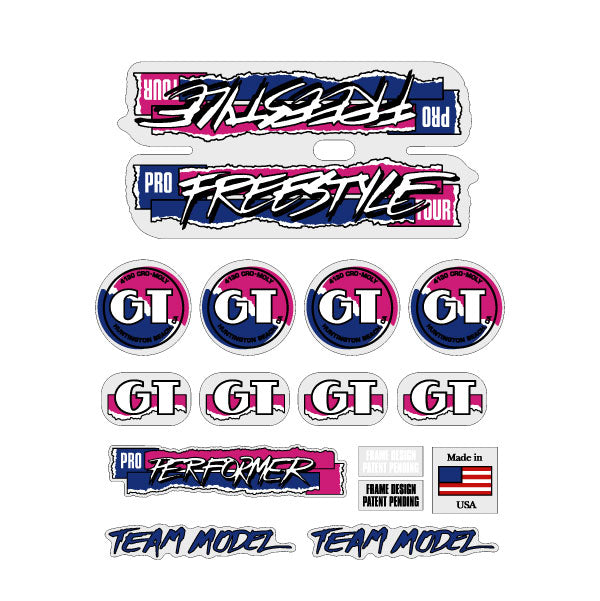 1987 GT BMX - PRO Freestyle Tour TEAM - on Clear decal set | BMX