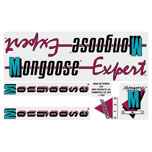1988 Mongoose - Expert decal set - chrome frame