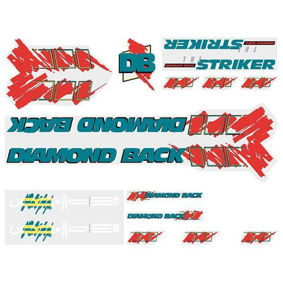 1988 Diamond Back - The Striker Green Db Decal Set Old School Bmx Decal-Set