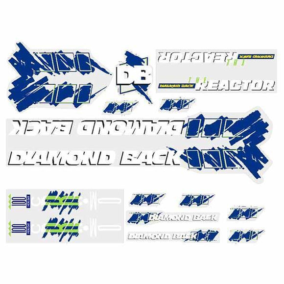 1988 Diamond Back - Reactor Blue Green Db Decal Set Old School Bmx Decal-Set