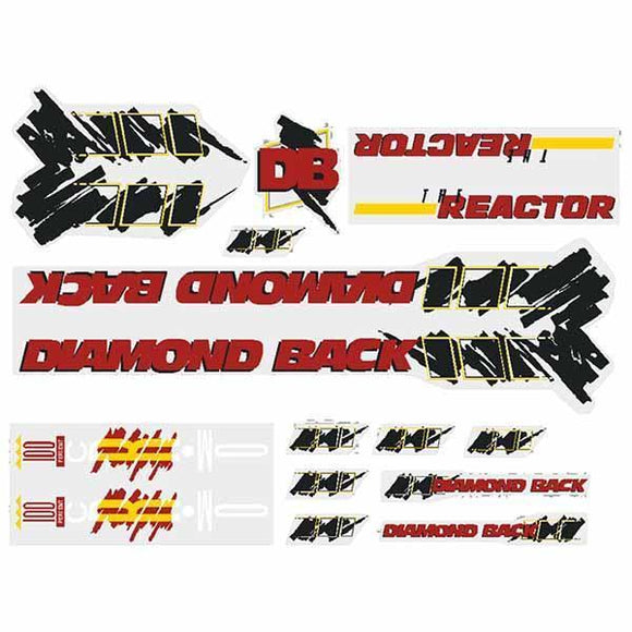 1988 Diamond Back - Reactor Black Red Db Decal Set Old School Bmx Decal-Set