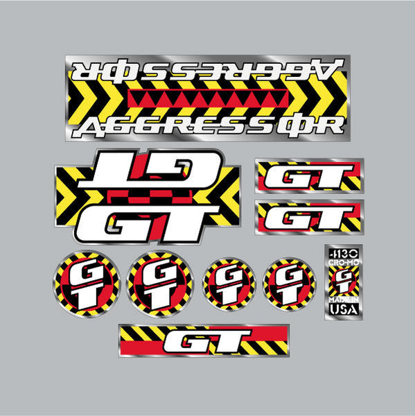1990 GT BMX Aggressor on Chrome decal set BMX Products USA