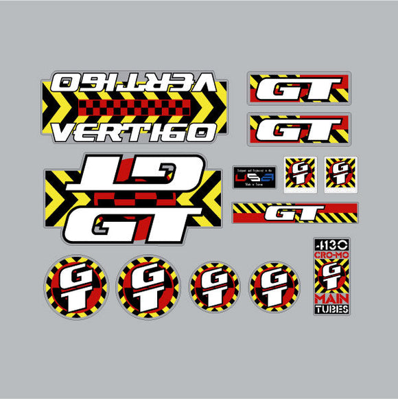 1990 GT BMX - Vertigo - on Clear decal set