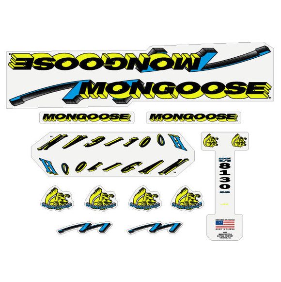 1992 Mongoose - Hooligan Fluro Yellow Decal set