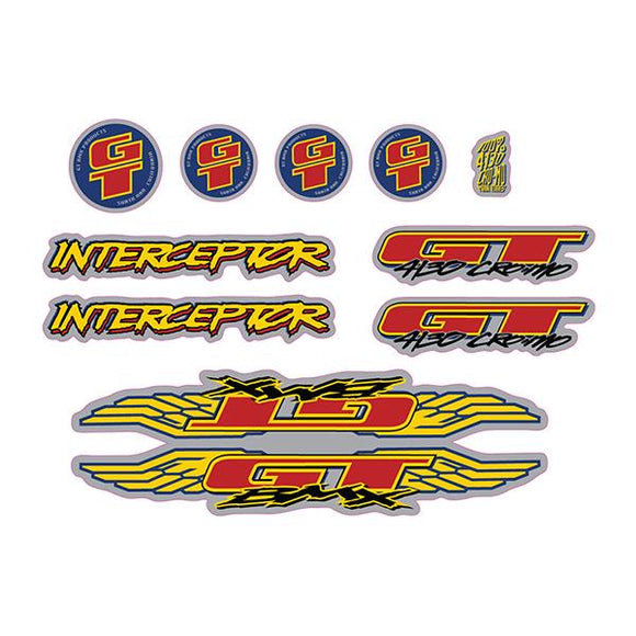 1995 GT BMX - Interceptor - Chrome decal set