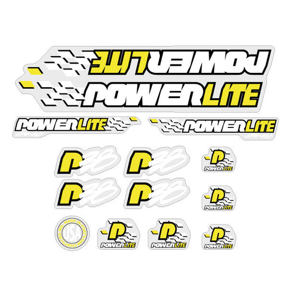 Powerlite - P38 - Yellow White Black on Clear decal set