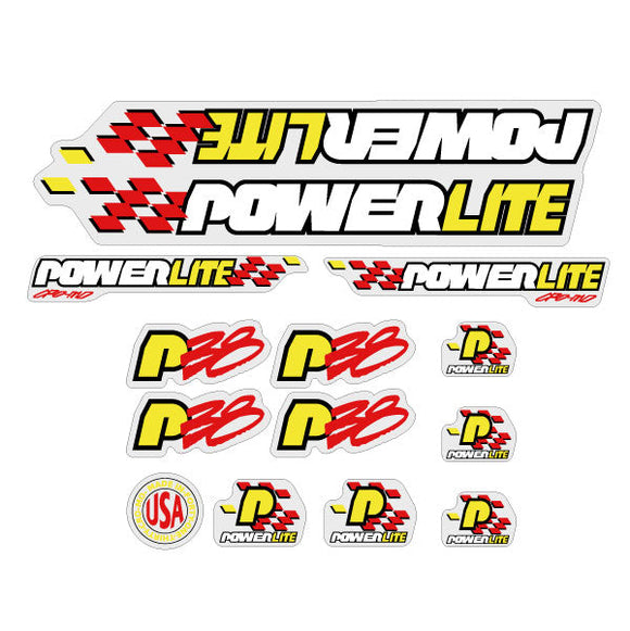 Powerlite - P38 - Red Yellow White Black on Clear decal set