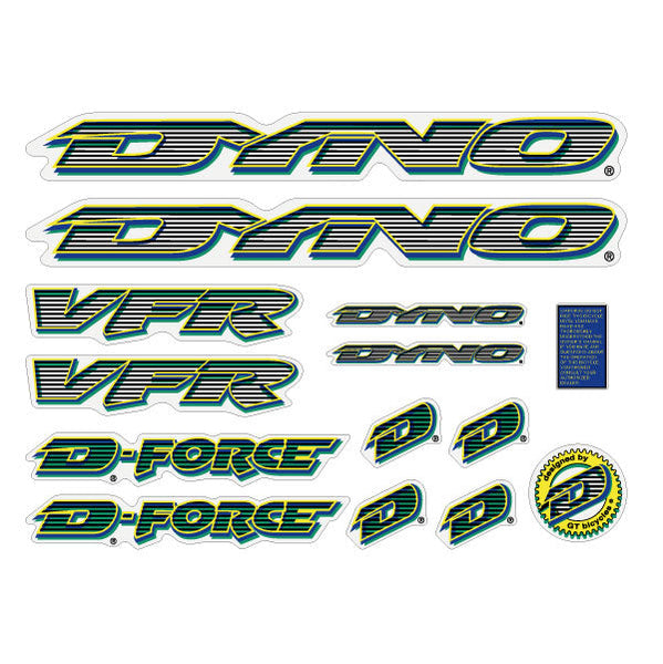1997 DYNO VFR for green frame decal set BMX Products USA
